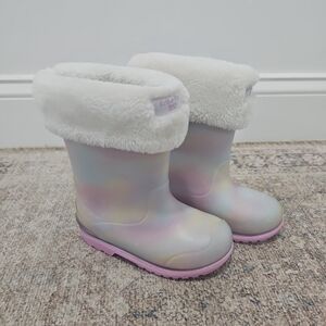 Girls Snow & Rain Boots Stride Rite 360 Gecko Faux-Fur All Weather Boots Sz 9